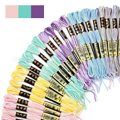 24 Skeins 6 Colors 6-Ply Polyester Embroidery Floss&nbsp;OCOR-FS0001-04