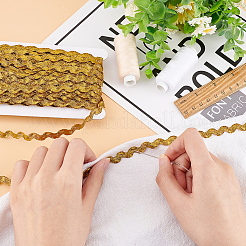 Sparkle Wave Pattern Metallic Polyester Ribbon&nbsp;OCOR-WH0047-15B