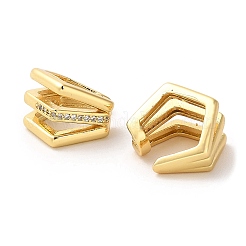 Rack Plating Brass Pentagon Cuff Earrings with Cubic Zirconia for Women&nbsp;EJEW-F326-04G