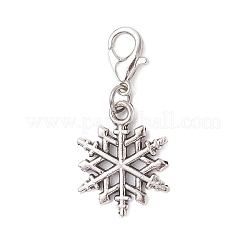 9Pcs Christmas Alloy Snowflake Pendant Decorations&nbsp;HJEW-JM04451
