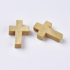 ウッドペンダント  クロスペンダント  キャメル  22x14x4mm  穴：2mm&nbsp;WOOD-MSMC002-04
