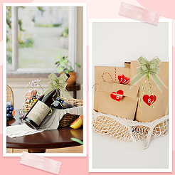 プラスチック製の蝶結びのプルボウ  結婚式の誕生日パーティーデコレーション  オリーブドラブ  765x50x1mm  完成品：215x175mm&nbsp;AJEW-WH20064-74L