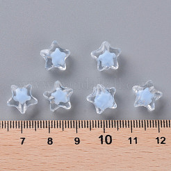 透明なアクリルビーズ  二層ビーズ  多面カット  スター  コーンフラワーブルー  10.5x11x7mm  穴：2mm  約1280個/500g&nbsp;TACR-S152-01A-SS2113