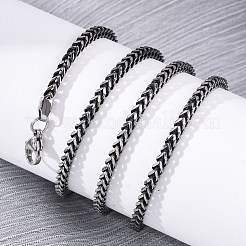 2.5mm 304 ステンレススチール ウィートチェーンネックレス  洗練された  ガンメタ色  23.90インチ（60.7cm）&nbsp;NJEW-Q013-16B