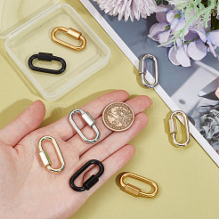 8Pcs 4 Colors Alloy Screw Carabiner Lock Charms&nbsp;FIND-UN0003-30