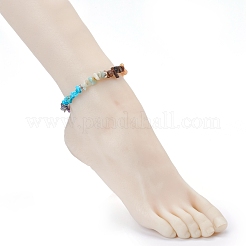 Chakra Chips Natural & Synthetic Gemstone Beaded Anklets&nbsp;AJEW-AN00389