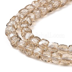 電気メッキ透明ガラスビーズ連売り  多面カット  キューブ  ペルー  5x5x5mm  穴：1mm  約83~84個/連  15.43~15.63インチ（39.2~39.7cm）&nbsp;GLAA-C029-03A-08
