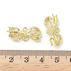 合金コネクタチャーム  ちょう結びのリンク  ラックめっき  ゴールドカラー  10x24x3mm  穴：1.6mm&nbsp;FIND-Z089-10G