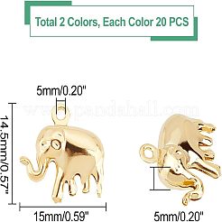 40Pcs 2 Colors 304 Stainless Steel Charms&nbsp;STAS-UN0030-08
