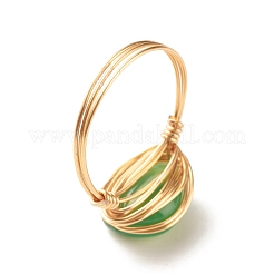 Natural Agate Oval Finger Rings&nbsp;RJEW-JR00441-03
