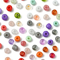 90g 5種類の不透明＆透明内側カラー 3/0つのガラスシードビーズ  丸い穴  ラウンド  ミックスカラー  4mm  穴：1.4~1.5mm  約18g /スタイル&nbsp;SEED-FS0001-15B