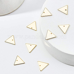 真鍮製チャーム  三角形  18KGP本金メッキ  14x12x1mm  穴：0.5mm  30個/箱&nbsp;KK-BC0005-23G