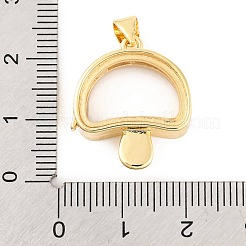 ラックメッキ真鍮製ロケットペンダント  プラスチック付き  カドミウムフリー＆鉛フリー  長持ちメッキ  18KGP本金メッキ  キノコ  22x20x6mm  穴：4x3mm&nbsp;KK-F874-01G-01