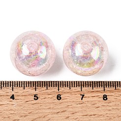 ABカラー透明クラックルラウンドアクリルビーズ  ミスティローズ  20mm  穴：2.5mm  約108個/500g&nbsp;CACR-S006-01