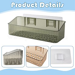 バスルーム用長方形アクリル壁掛けホルダー  シャワー棚  モカシン  245x105x70mm&nbsp;AJEW-FZC0003-02C