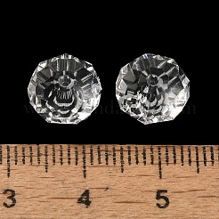 K9ガラス模造オーストリアクリスタルビーズ  多面カット  ロンデル  透明  10x8mm  穴：1.2~1.5mm&nbsp;GLAA-D015-01B-02