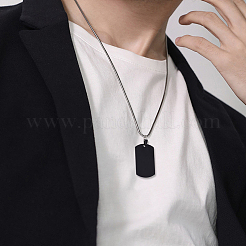 Men's 316 Surgical Stainless Steel Big Rectangle Hand Stamping Blank Tag Big Pendants&nbsp;STAS-UN0002-76B