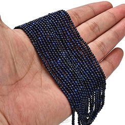 染め加工天然のラピスラズリビーズ連売り  ラウンド  2.5mm  穴：0.5mm  約170個/連  15.55~15.67''（39.5~39.8センチメートル）&nbsp;G-H317-A01