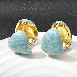 真鍮エナメルフープピアス  長持ちメッキ  カドミウムフリー＆鉛フリー  三角形  ミックスカラー  16.5x13x16mm&nbsp;EJEW-P333-06G