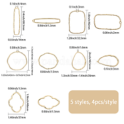 20Pcs 5 Styles Alloy Open Back Bezel Pendants&nbsp;PALLOY-CA0002-44