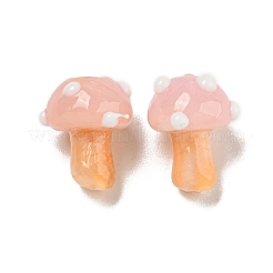 手作りランプワークビーズ連売り  キノコ  ピンク  12~14.5x10~12mm  穴：1.2~1.8mm  約23個/連  11.61~12.60インチ（29.5~32cm）&nbsp;LAMP-N025-03I