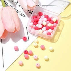 70Pcs Rubberized Style Acrylic Beads&nbsp;MACR-FS0001-71B