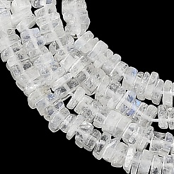 天然レインボー ムーンストーン ビーズ 連売り  平らな四角形のヘイシビーズ  4~5x4~5x2~3mm  穴：0.8mm  約210~230個/連  16.14~16.54''（41~42センチメートル）&nbsp;GG-CBA1D78-A06