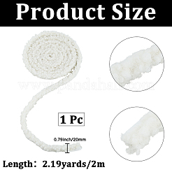 2mの人工ウールリボン  洋服アクセサリー  ホワイト  3/4インチ（20mm）&nbsp;OCOR-CY0003-03B