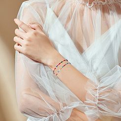 Glass Seed & Brass Bracelets&nbsp;BJEW-SW00155