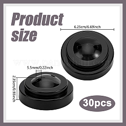 プラスチック製のミニフラッグスタンド  テーブルフラッグホルダー  フラットラウンド  ブラック  62.5x23.5mm&nbsp;FIND-WH0139-921B