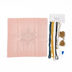 DIYアイ模様刺繍キット  付属針  スレッド  ファブリック  針  ひょうたん糸通し  刺しゅう枠なし  ライトコーラル  45~298x1~303x0.1~3mm&nbsp;DIY-E063-02A