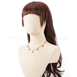 女性のための可憐なチェリー合金エナメルペンダントネックレス  ゴールドカラー  レッド  17.91インチ（45.5cm）&nbsp;NJEW-JN03757-01