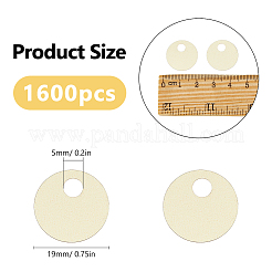 プラスチックペンダント1600個  フラットラウンド  ゴールド  19x0.2mm  穴：5mm  約7500個/500g&nbsp;KY-DC0001-27A