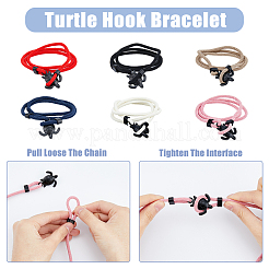6Pcs 6 Colors Polyester Cord Two Loops Wrap Bracelets Set with Alloy Tortoise Clasps&nbsp;BJEW-FI0001-25