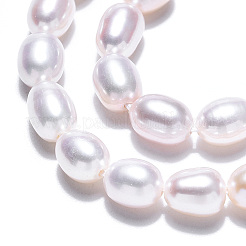 天然養殖淡水パールビーズ連売り  ライス  乳白色  5.5~7x4.5mm  穴：0.6mm  55個/連  13.58インチ（34.5cm）&nbsp;PEAR-N012-04J
