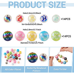 28Pcs 2 Colors UV Plating Acrylic Printed Beads&nbsp;FIND-TA0010-64