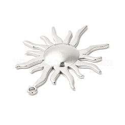 変色しない304ステンレススチールペンダント  太陽のチャーム  ステンレス鋼色  45x37x3.5mm  穴：2mm&nbsp;LS-STAS-L268-026P
