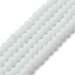 ガラスビーズ連売り  多面カット  艶消し  ロンデル  ホワイト  2.9~3.3mm  穴：1mm  約135~140個/連  32~34cm&nbsp;EGLA-A034-P2mm-MD01