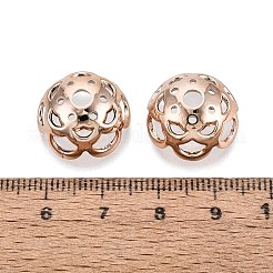 UVメッキABSビーズキャップ  花  パパイヤホイップ  17x16.5x9mm  穴：3.5mm&nbsp;OACR-D316-04B-09