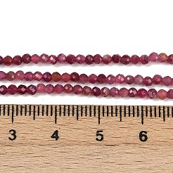 天然のレッドトルマリンビーズ連売り  ラウンド  2mm  穴：0.5mm  約190個/連  14.96''（38センチメートル）&nbsp;G-RM250101-A14