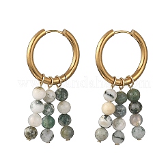 Natural Mixed Stone Hoop Earring for Women&nbsp;EJEW-JE07100