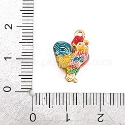 合金エナメルチャーム  ゴールドカラー  おんどりチャーム  16.5x11x5mm  穴：1mm&nbsp;ENAM-D320-02A