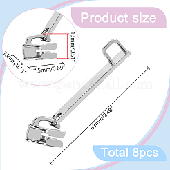 合金製ジッパープル8個  ジッパー交換アクセサリー  スーツケース用  バッグ  プラチナ  63mm&nbsp;FIND-WR0013-15P