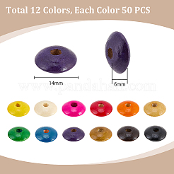 600Pcs 12 Colors Wood Beads&nbsp;WOOD-PH0003-86