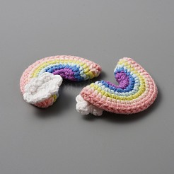 手芸 毛糸 編み物 虹 オーナメント アクセサリー  のための diy 衣装  帽子  バッグ  ヘアアクセサリー  カラフル  38~46x60~70x13~15mm&nbsp;DIY-WH0304-462C