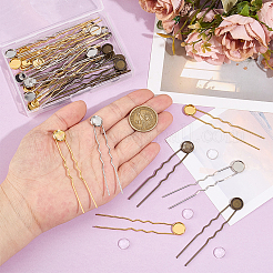36Pcs 3 Colors Iron Hair Fork Findings&nbsp;IFIN-UN0001-25