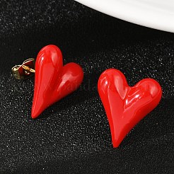 Brass Enamel Stud Earrings for Women&nbsp;EJEW-A126-02G