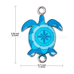 10個10色合金エナメルコネクタチャーム  ウミガメリンク  プラチナ  ミックスカラー  24x18mm  1pc /カラー&nbsp;FIND-YW0003-97