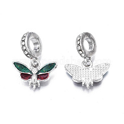 Rack Plating Alloy Enamel European Dangle Charms&nbsp;MPDL-N039-040