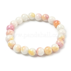 10mm 不透明クラックルガラスビーズストレッチブレスレット（女性用）  甘露  内径：2-1/8インチ（5.5cm）&nbsp;BJEW-PH01823-04